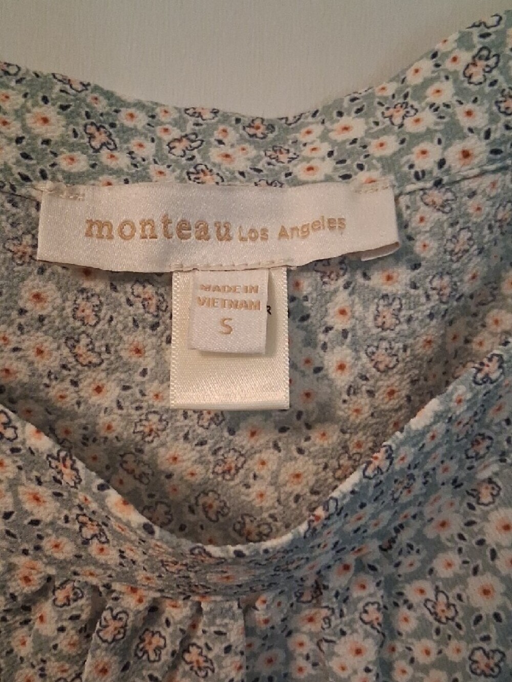 Monteau Los Angelos Blue Floral Square-Neck Midi Dress - Picture 14 of 14